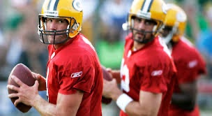 Brett Favre and Aaron Rodgers